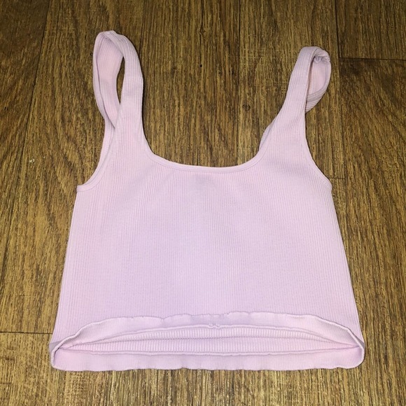 ***SOLD*** Free People Movement Happiness Runs Ribbed Crop Tank in Purple / Pink - Picture 4 of 8